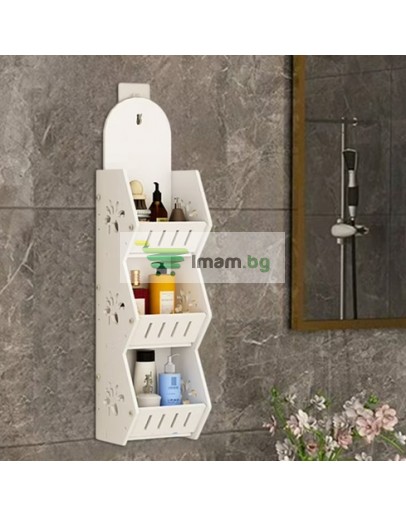 Стенен рафт за баня 3 реда органайзер за баня и кухня